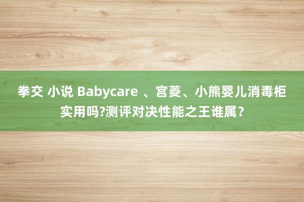 拳交 小说 Babycare 、宫菱、小熊婴儿消毒柜实用吗?测评对决性能之王谁属？