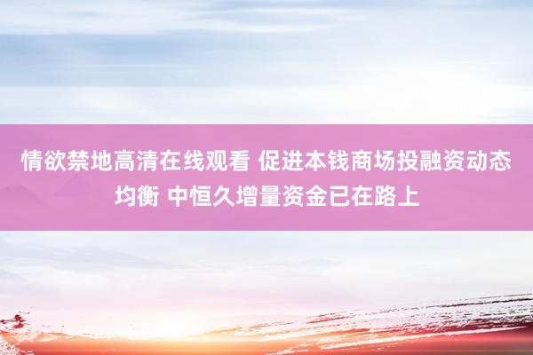 情欲禁地高清在线观看 促进本钱商场投融资动态均衡 中恒久增量资金已在路上