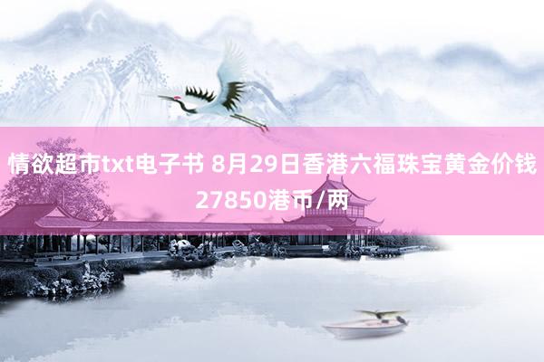 情欲超市txt电子书 8月29日香港六福珠宝黄金价钱27850港币/两