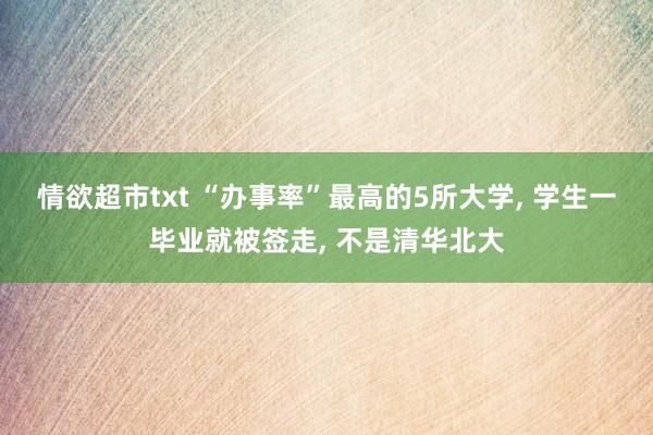 情欲超市txt “办事率”最高的5所大学， 学生一毕业就被签走， 不是清华北大