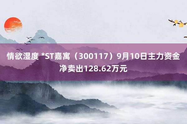 情欲湿度 *ST嘉寓（300117）9月10日主力资金净卖出128.62万元