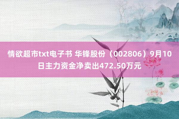 情欲超市txt电子书 华锋股份（002806）9月10日主力资金净卖出472.50万元