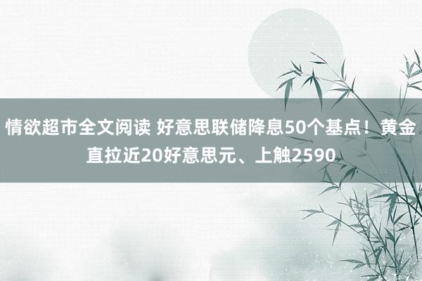 情欲超市全文阅读 好意思联储降息50个基点！黄金直拉近20好意思元、上触2590