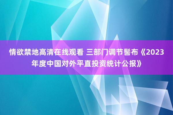 情欲禁地高清在线观看 三部门调节髻布《2023年度中国对外平直投资统计公报》