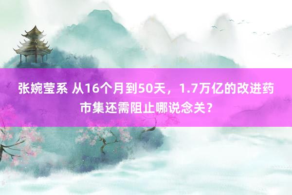 张婉莹系 从16个月到50天，1.7万亿的改进药市集还需阻止哪说念关？