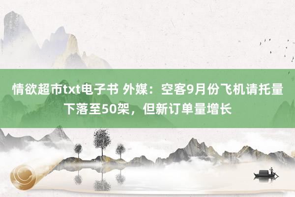 情欲超市txt电子书 外媒：空客9月份飞机请托量下落至50架，但新订单量增长