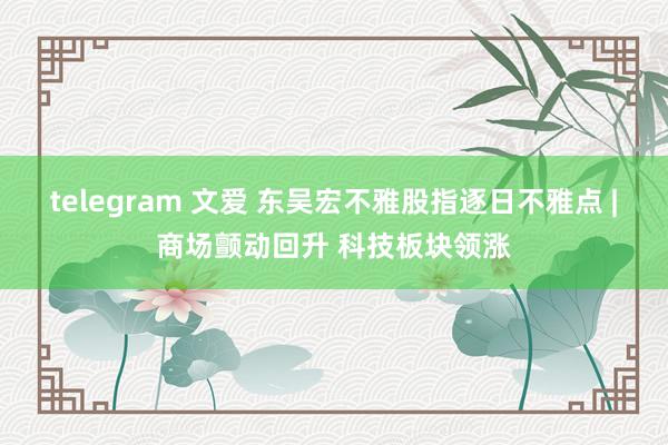 telegram 文爱 东吴宏不雅股指逐日不雅点 |商场颤动回升 科技板块领涨