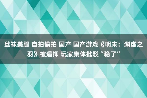 丝袜美腿 自拍偷拍 国产 国产游戏《明末：渊虚之羽》被遏抑 玩家集体批驳“稳了”