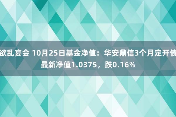 欲乱宴会 10月25日基金净值：华安鼎信3个月定开债最新净值1.0375，跌0.16%