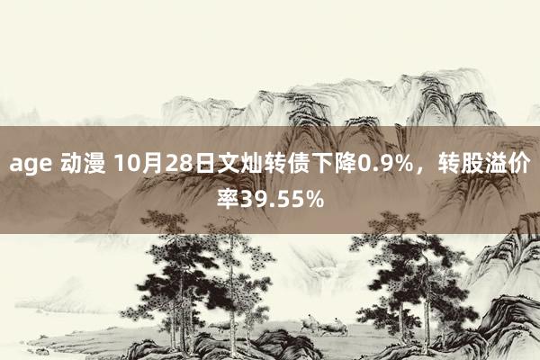 age 动漫 10月28日文灿转债下降0.9%，转股溢价率39.55%