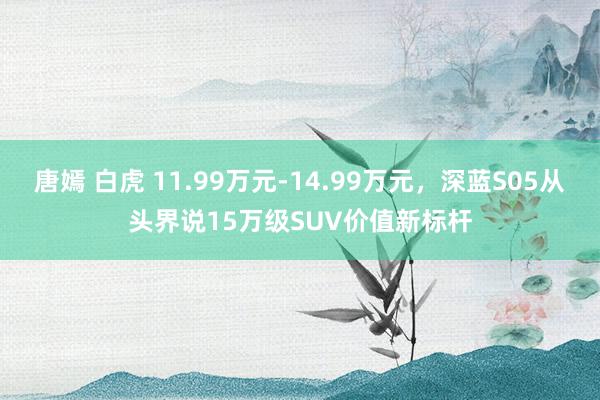 唐嫣 白虎 11.99万元-14.99万元，深蓝S05从头界说15万级SUV价值新标杆