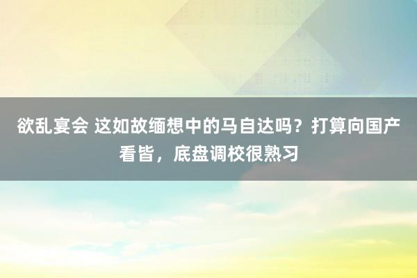 欲乱宴会 这如故缅想中的马自达吗？打算向国产看皆，底盘调校很熟习