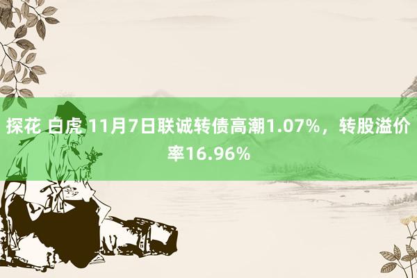 探花 白虎 11月7日联诚转债高潮1.07%，转股溢价率16.96%