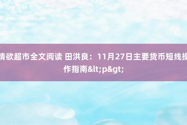 情欲超市全文阅读 田洪良：11月27日主要货币短线操作指南<p>