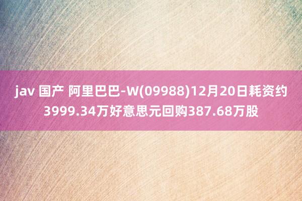 jav 国产 阿里巴巴-W(09988)12月20日耗资约3999.34万好意思元回购387.68万股