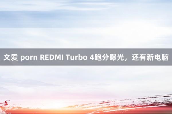 文爱 porn REDMI Turbo 4跑分曝光，还有新电脑