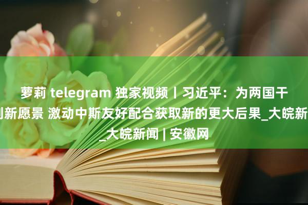 萝莉 telegram 独家视频丨习近平：为两国干系发展擘划新愿景 激动中斯友好配合获取新的更大后果_大皖新闻 | 安徽网