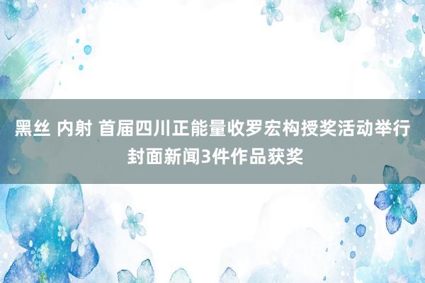 黑丝 内射 首届四川正能量收罗宏构授奖活动举行 封面新闻3件作品获奖