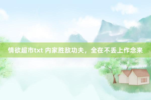 情欲超市txt 内家胜敌功夫，全在不丢上作念来